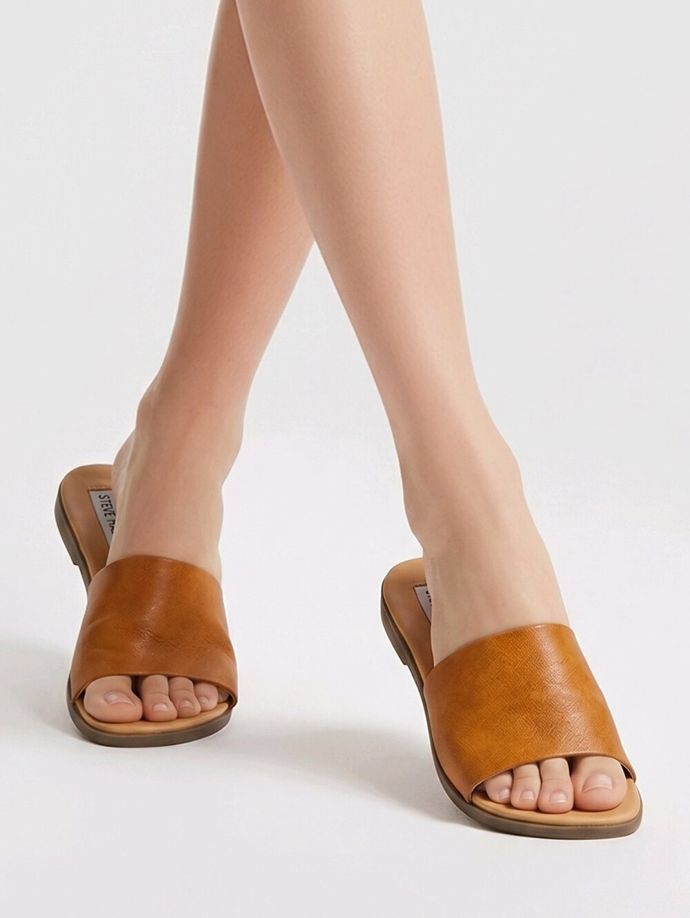 Steve Madden Tan Leather Slide Mules